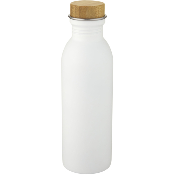 Bidon Kalix o pojemności 650 ml ze stali nierdzewnej, biały