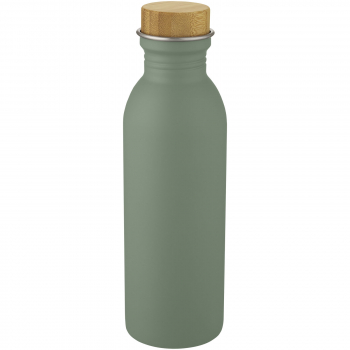Bidon Kalix o pojemności 650 ml ze stali nierdzewnej, zielony melanż